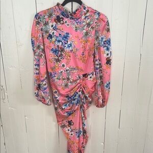 Floral Pink Long Sleeve Dress